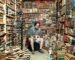 Chuck Robeets, owner of Wonder Book & Video and Books By The Foot, photographed in one of the many rooms conataining vintage leather-bound books at his warehouse in Frederick, MD, September 28, 2020.